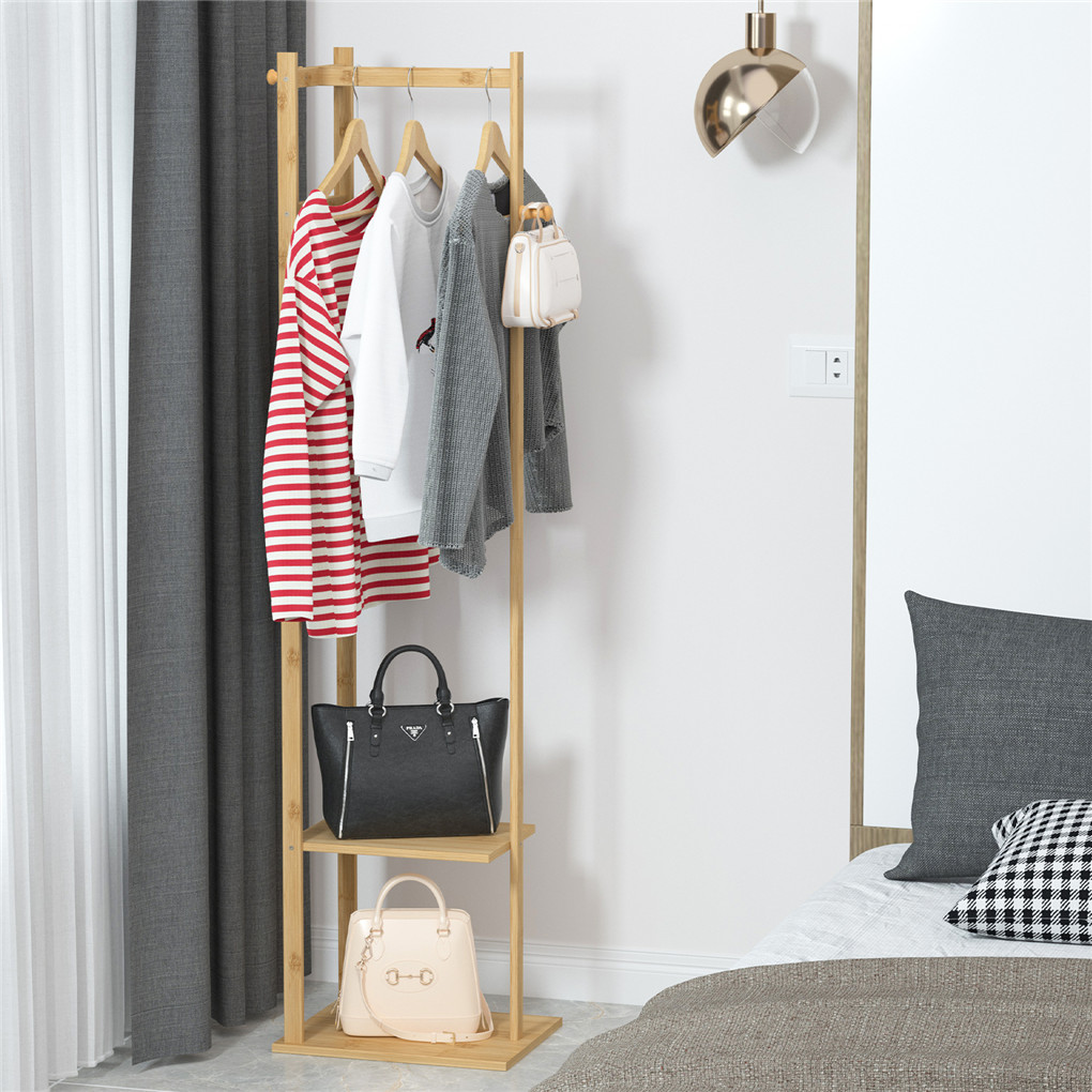 Baby Clothing Rack - Bamboe kledingrek, kledingrek met 2 tier