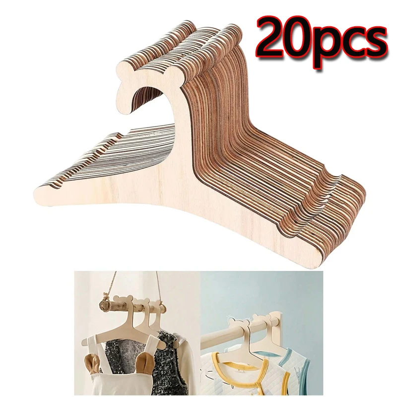Baby Clothing Rack - Yes5/10/20/50pcs Baby Kledingrek Schattige Beer Houten