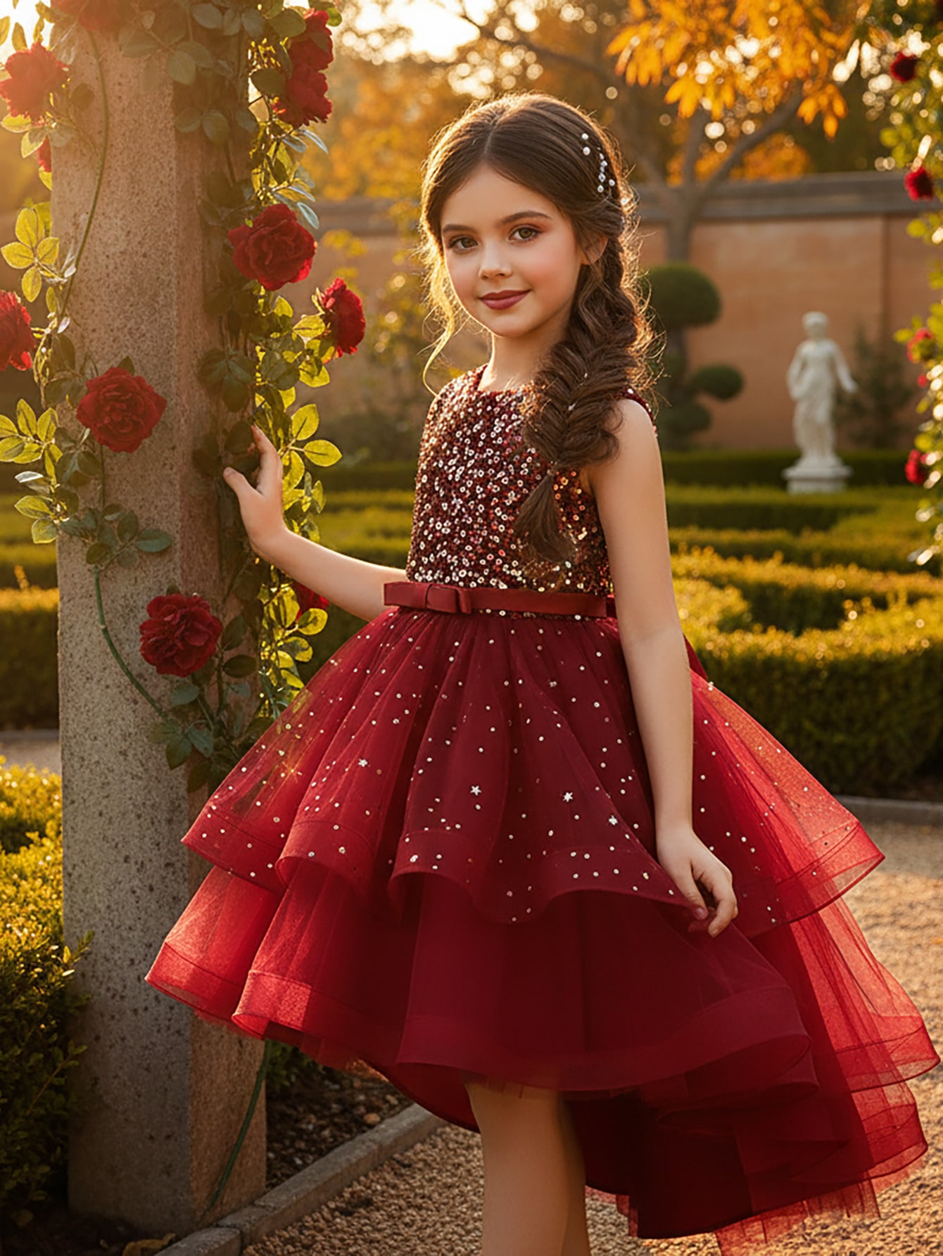 Baby Clothing Discount - Baby meisje prinses bloemen pailletten jurk