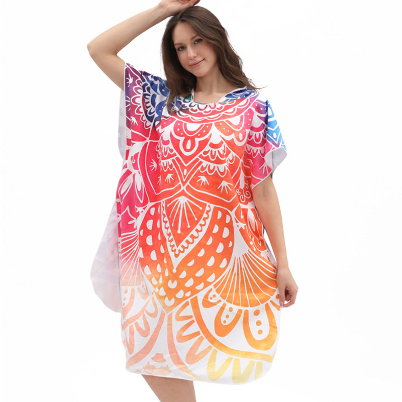 Hooded Bath Towel - Boheemse bedrukte, sneldrogende badjas, absorberende strandhanddoek