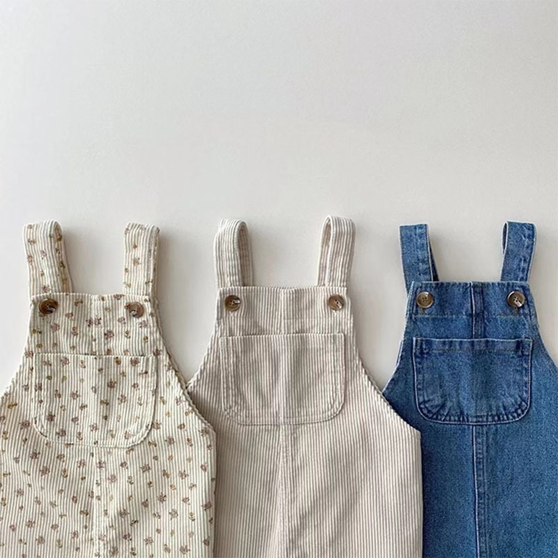 Baby Overall Denim - Babymeisje riembroek effen peuter jongen veelzijdige