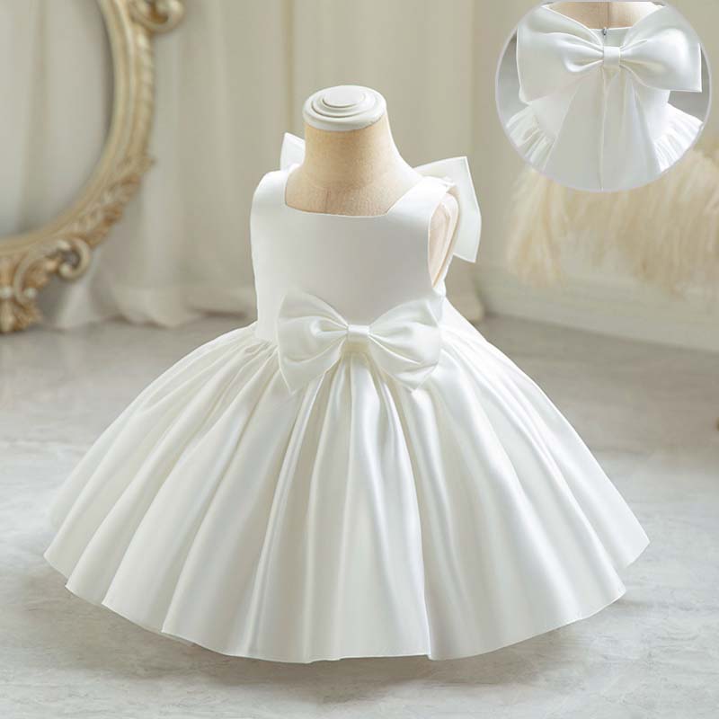 Baby Clothing Discount - Baby Meisjes Feestjurk Zoete Grote Strik