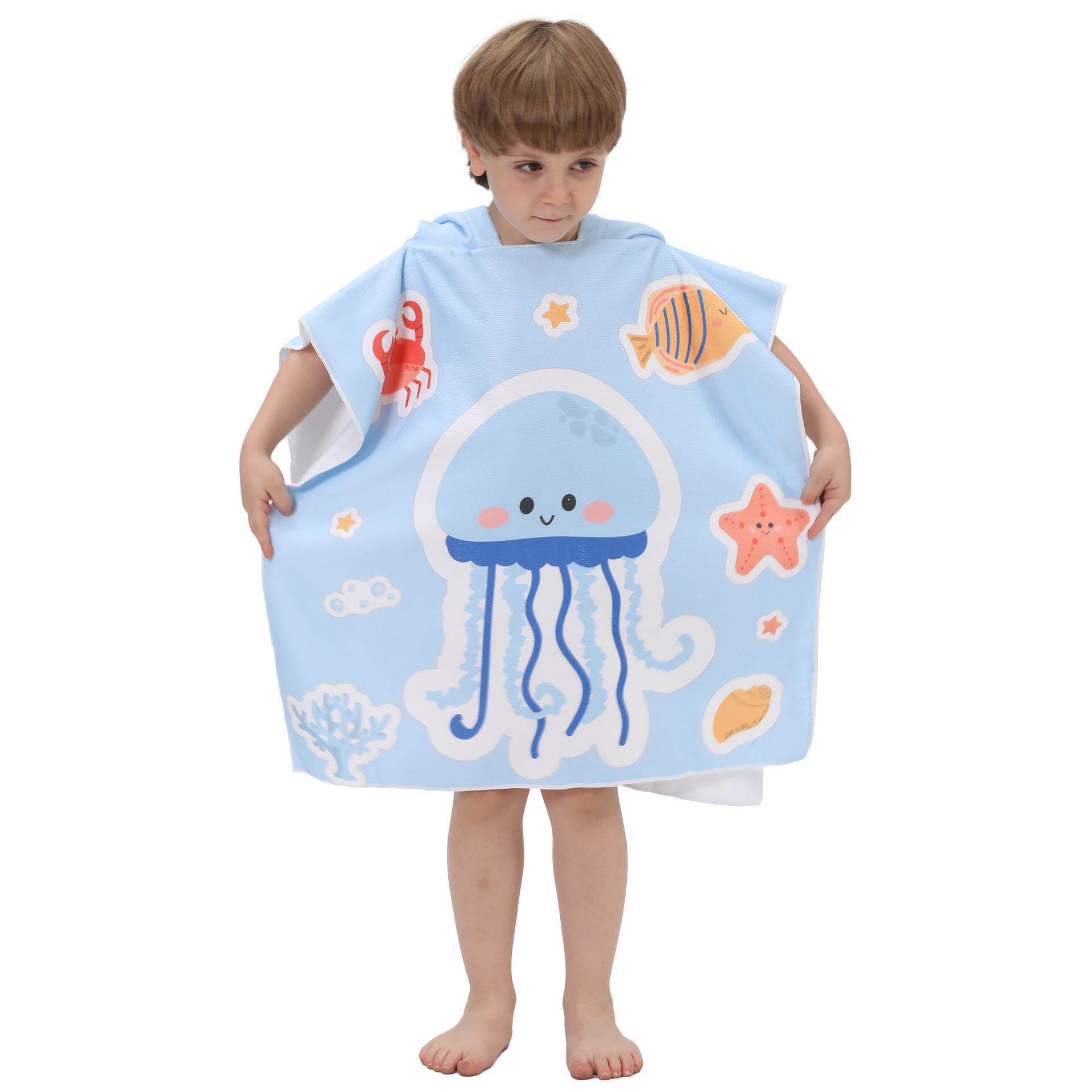 Hooded Bath Towel - Cartoon babybadhanddoek microvezel zachte poncho strandcape