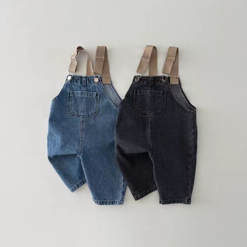 Baby Overall Denim - HY230201 Koreaanse stijl 2025, kleurblokbabyoverall, jongens,