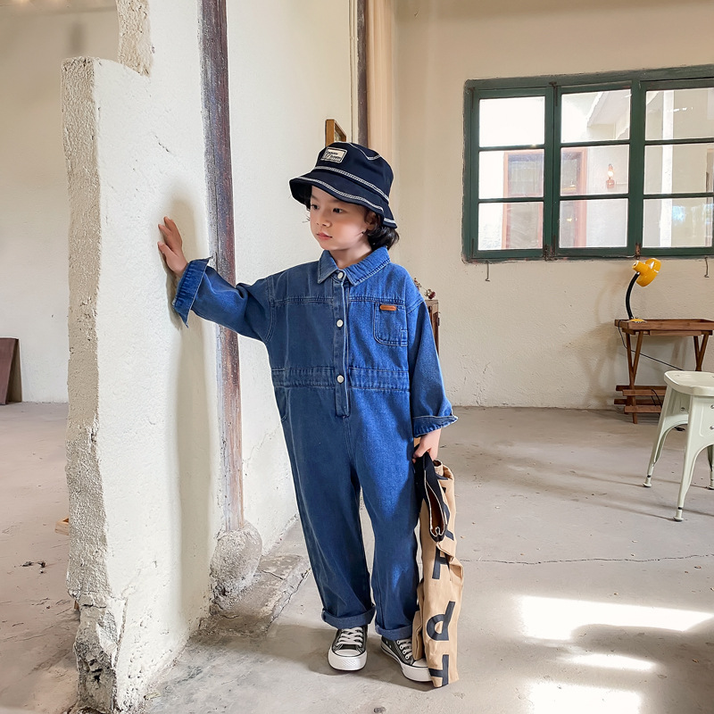 2024 Herfst Kinderen Denim Ove - Baby Overall Denim recensie en prijs